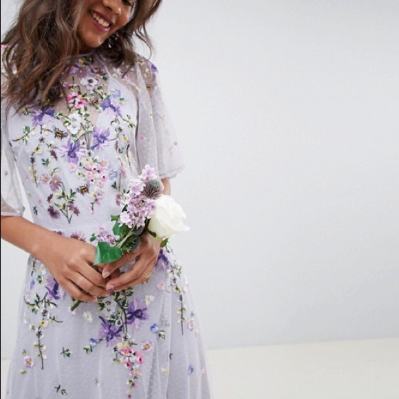 ASOS Dresses & Skirts - Purple Embroidered Dress